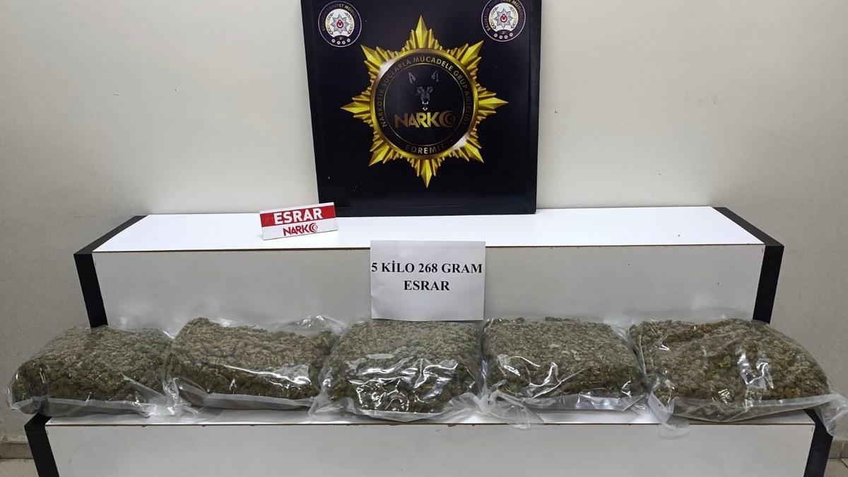 Balıkesir’de 5 kilo esrar ele geçirildi; 1 gözaltı Detaylar…