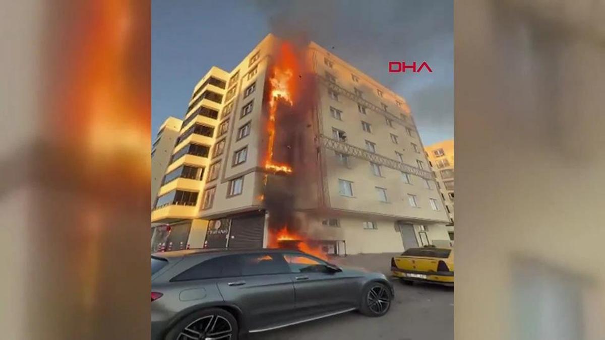 Erzurum’da 7 katlı binada korkutan yangın Detaylar…