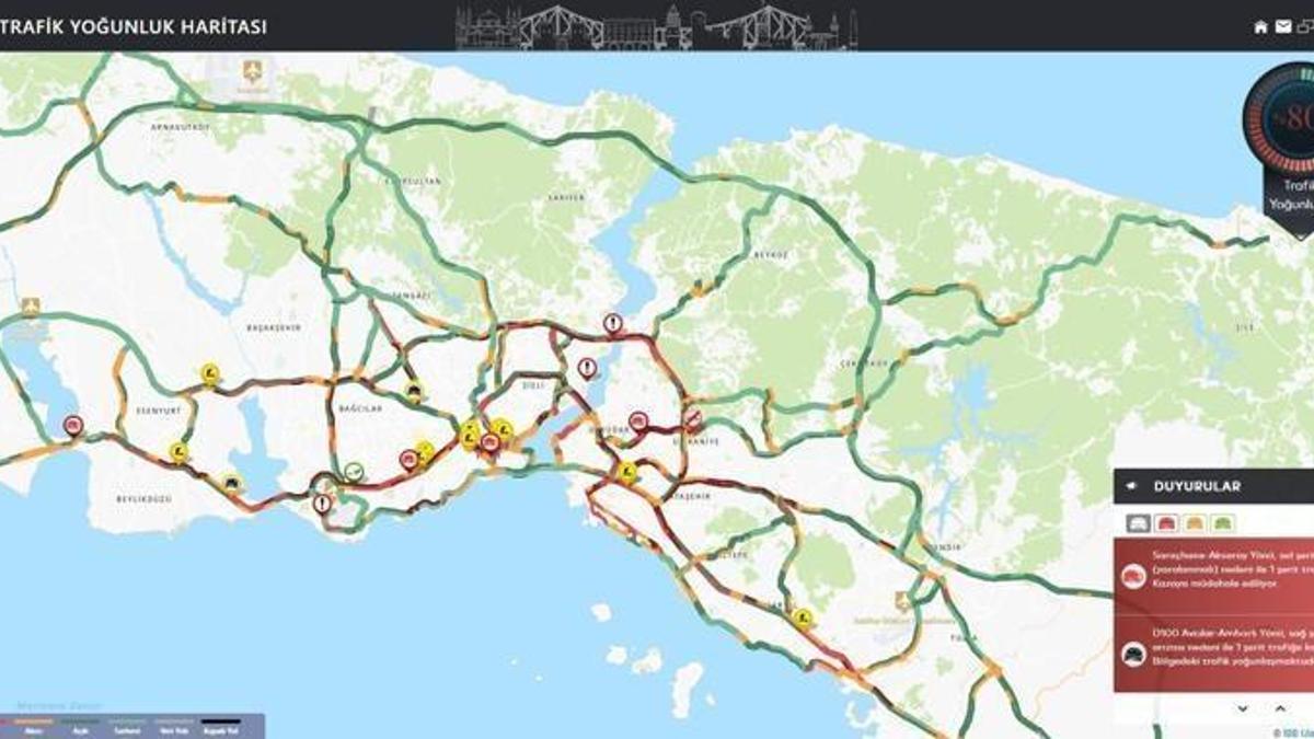 İstanbulda akşam trafiği kilitlendi: Yoğunluk yüzde 80e çıktı Detaylar…