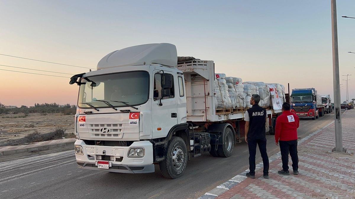 AFADdan Gazzeye bugün 17 TIR gıda ve 3 TIR battaniye yardımı yapılacak Detaylar…